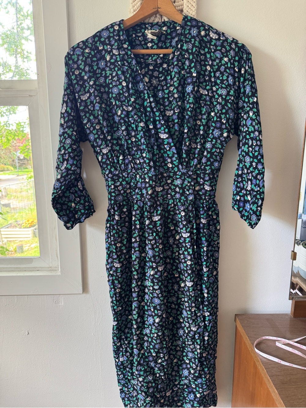 VINTAGE 1980’s Karin Stevens by Steven Stoller midi Dress blue Size 8
